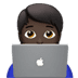 🧑🏿‍💻 technologist: dark skin tone display on Apple